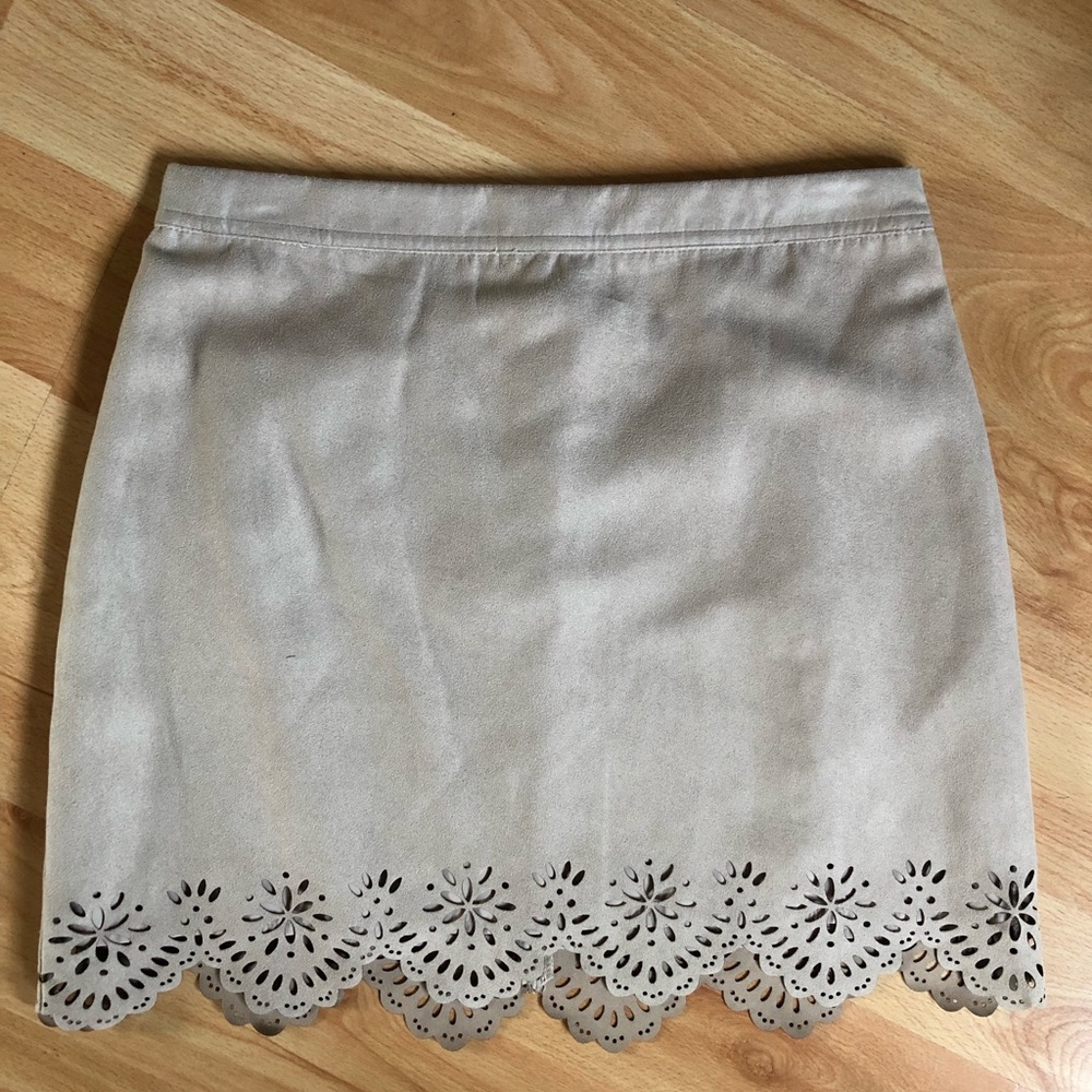 Hollister laser cut suede skirt